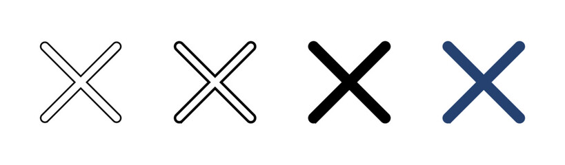 Obraz premium Close icon set. Delete icon vector. cross sign