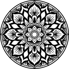 Mandala Simple Round Flat Illustration Vector.