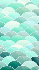 Fototapeta premium A soothing pattern of overlapping waves in teal and green creates a calming backdrop for various decorative uses