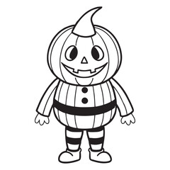 Halloween Coloring Pages for kids, Halloween Vector