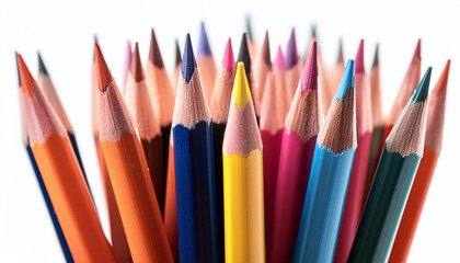 Fototapeta premium color pencils isolated on white background