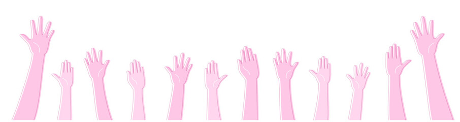 挙手する人々のイラスト