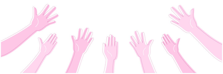 挙手する人々のイラスト