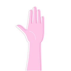 挙手した手のクローズアップイラスト