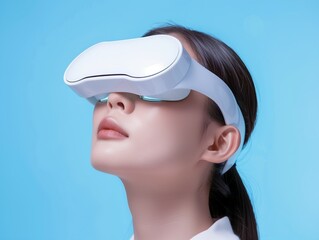 Woman wear augmented reality glasses
