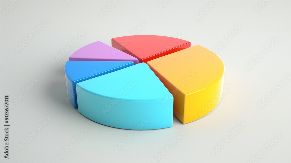Poster a colorful pie chart is shown with each slice of the pie being a different color