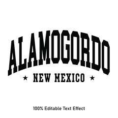 alamogordo text effect vector. Editable t-shirt design printable text effect vector