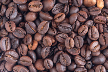 texture, background of whole coffee beans