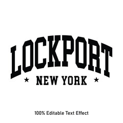 lockport text effect vector. Editable t-shirt design printable text effect vector