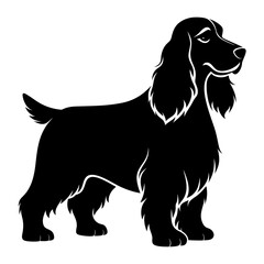 English Cocker Spaniel Black silhouette