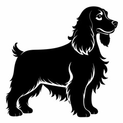 English Cocker Spaniel Black silhouette