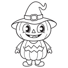 Halloween Coloring Pages for kids, Halloween Vector