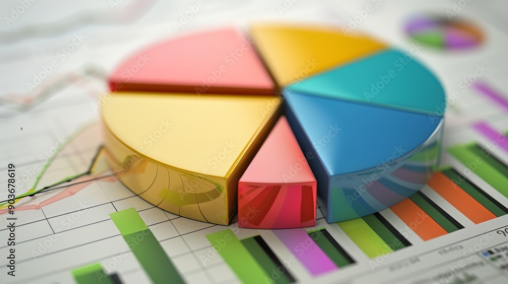Aufkleber a pie chart is shown with different colored slices