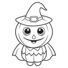 Halloween Coloring Pages for kids, Halloween Vector