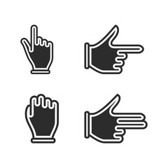 Hand gestures line icons, Included icons as fingers interaction, forefinger point.