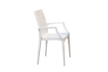 white chair isolated on white background. outdoor furniture