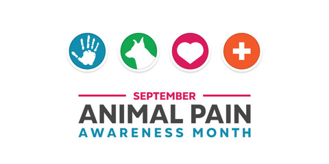 Animal Pain Awareness Month. Hand, dog, heart and plus icon. Great for cards, banners, posters, social media and more. White background.