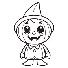 Halloween Coloring Pages for kids, Halloween Vector