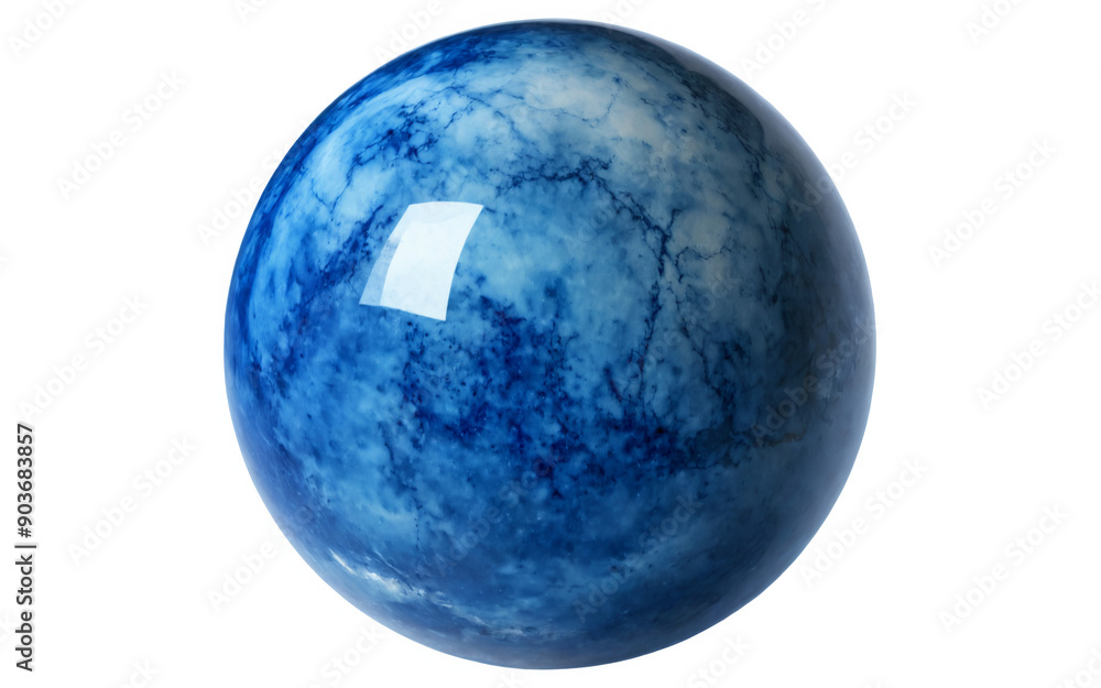 Fototapete 3d rendering spherical object object appears to be a single blue marbled