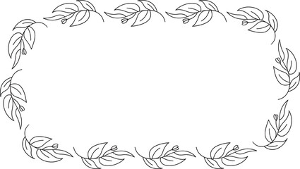 Floral Wreath Line Illustration