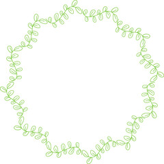 Floral Wreath Line Illustration