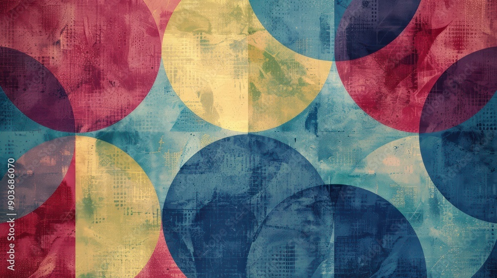 Poster a contemporary background pattern with a combination of circles and triangles