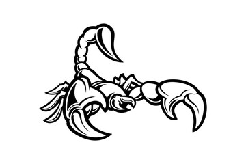 black and white scorpion mascot illustration image