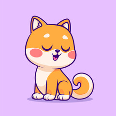 Cute Shiba Inu Dog Sitting Cartoon Vector Icon Illustration.
Animal Nature Icon Concept Isolated Premium Vector. Flat
Cartoon Style
