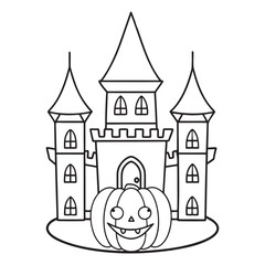 Halloween Coloring Pages for kids, Halloween Vector