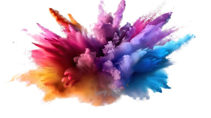 Fototapeta premium Colorful powder color abstract splash on transparent background