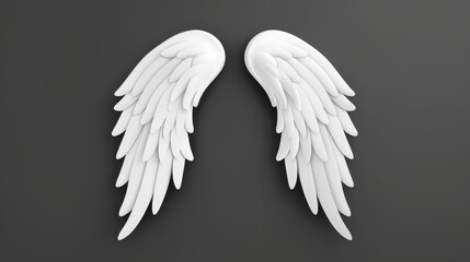 Stunning white angel wings stand out against a dark backdrop, capturing an ethereal yet powerful aesthetic.