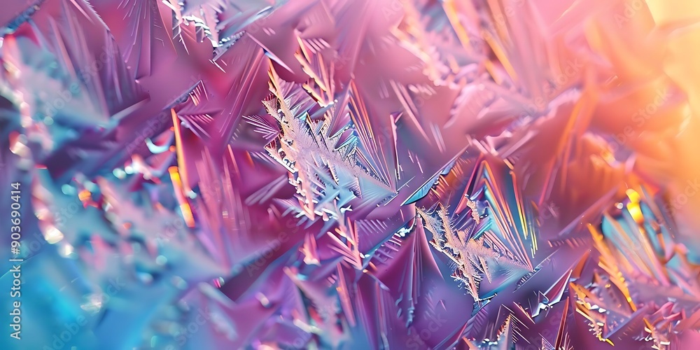 Poster Abstract Background with Triangular Shapes and Iridescent Colors