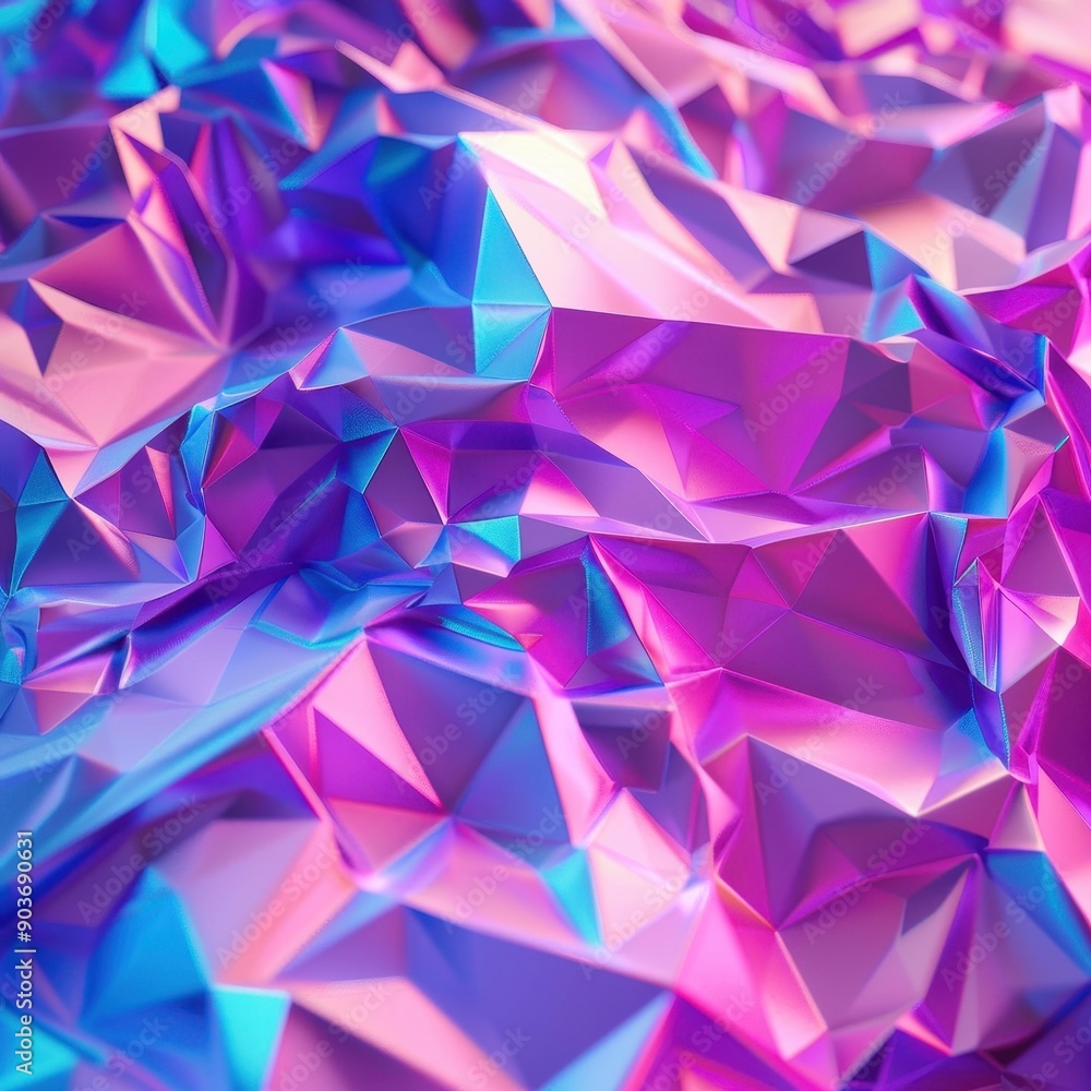 Poster experience a vibrant realm with dazzling polygonal visuals. this animation showcases a unique twist 