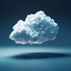 Fototapeta premium A dynamic 3D image showcases a cloud design, perfect for themes of data and storage against a vibrant blue background.