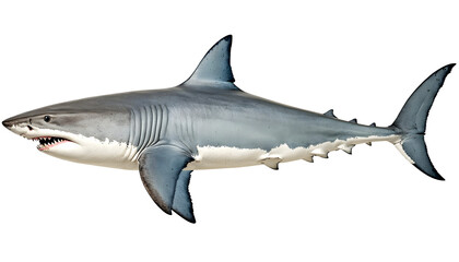 Fototapeta premium Great White Shark Isolated on White Background