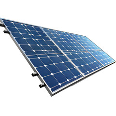 Blue Solar Panel Array for Clean Renewable Energy in Bright Sunlight