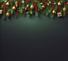 christmas background with christmas tree and balls