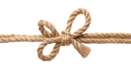 Twine rope with bow on transparent background