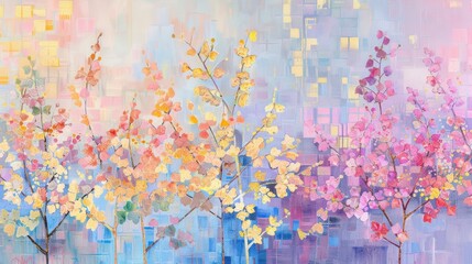 Abstract oil painting, vivid colors