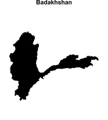 Badakhshan province blank outline map