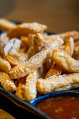 A plate of crispy and delicious Taiwanese snacks, sweet and spicy