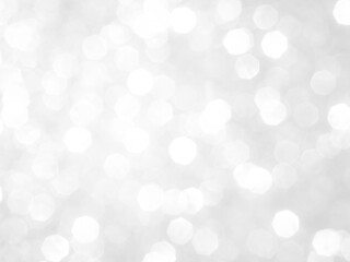 Background grey bokeh abstarct white beige circle light texture bubble blur pattern defocused glowing sparkle snow glitter snowflake magig backdrop ecosystem foreground card silver space decoration.