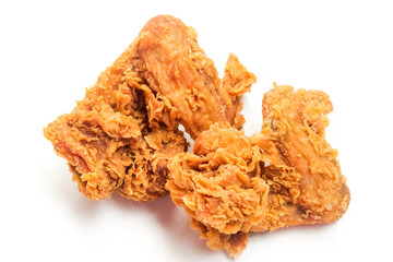 fried chicken wings isolated on white background
