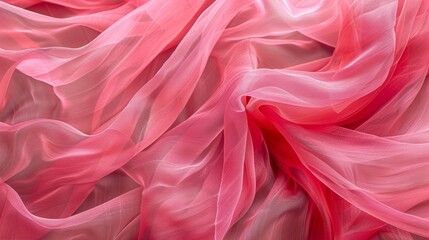 Obraz premium A pink fabric with a wavy texture
