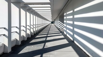 Fototapeta premium Architectural detail of a bridge deck with abstract shadows and light