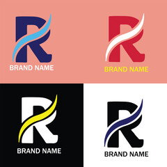 R logo design vector template design for brand