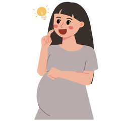 pregnant woman having an idea illustration
