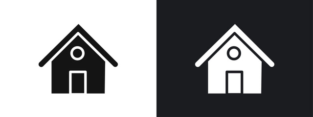 Home icon linear graphics set vector in black
