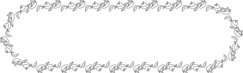 Decorative Floral Frame Line Art