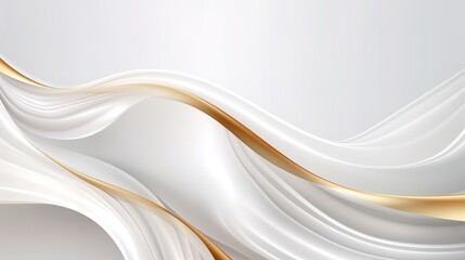 Abstract white and gold wave background.